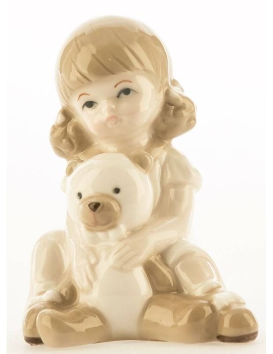 BIMBA SEDUTA CON ORSETTO CM.9.5