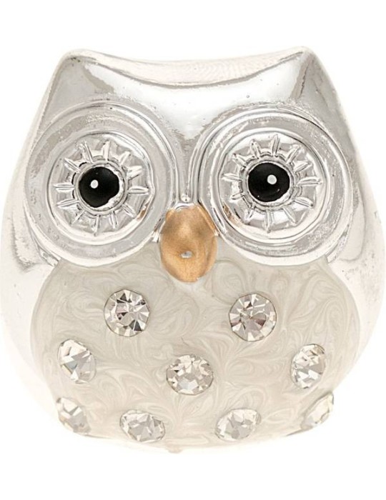 STRASS GUFO GRANDE BIANCO CM3