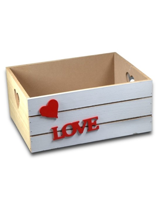 CASSETTA LEGNO CON CUORE COLORI ASSORTITI