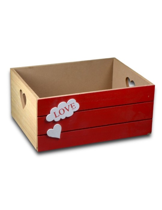 CASSETTA LEGNO CON CUORE COLORI ASSORTITI