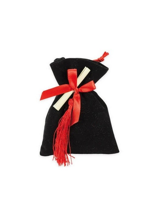 SACCHETTO  VELLUTINO LAUREA NERO
