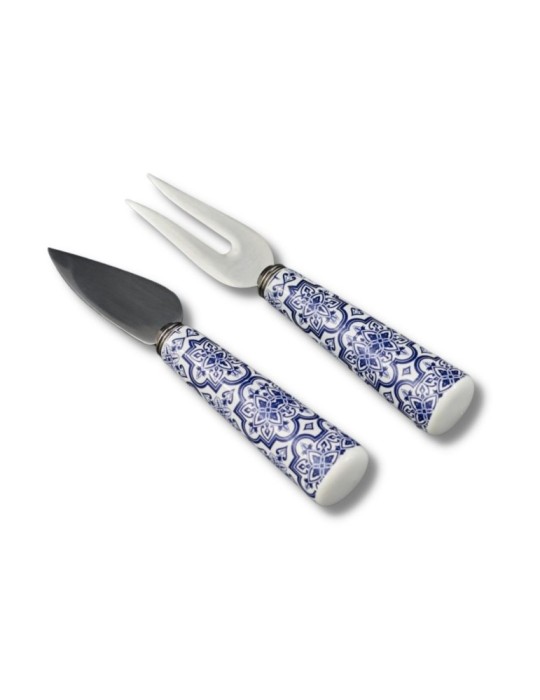 SET 2 PEZZI TAGLIA  FORMAGGIO MAIOLICA 13CM