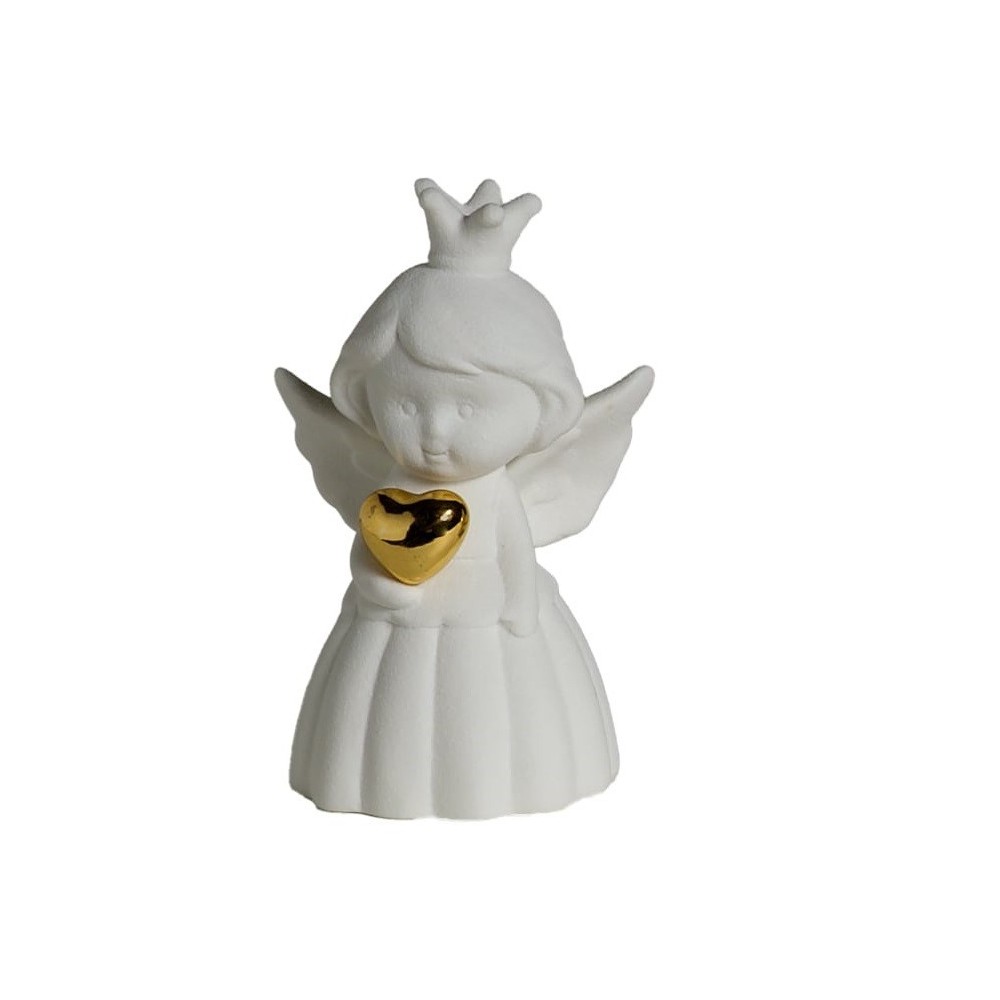 ANGELO CON CUORE ORO H12 CM