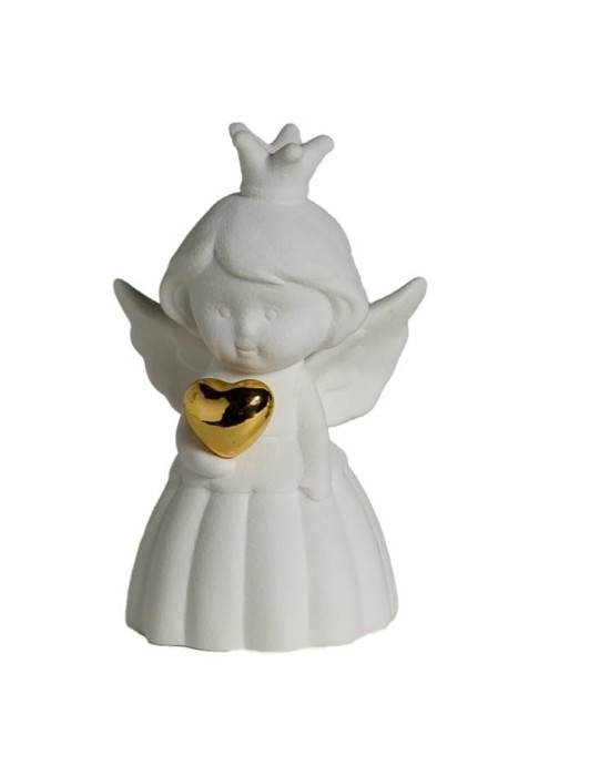 ANGELO CON CUORE ORO H12 CM