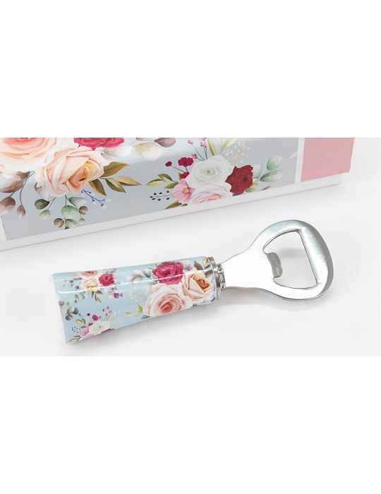 APRIBOTTIGLIA ROSA CON FIORI  CON BOX