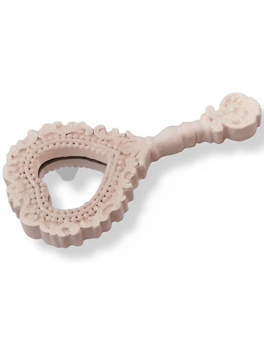 SPECCHIO CUORE ROSA CON GLITTER H10