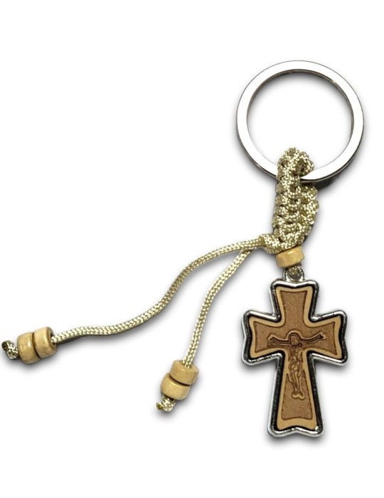 PORTACHIAVI CROCE LEGNO METALLO