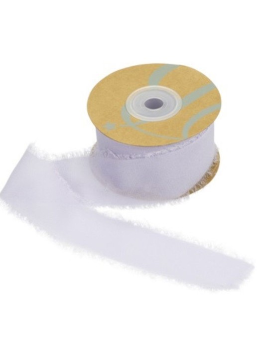 NASTRO SETA CON  FRANGIA LILLA