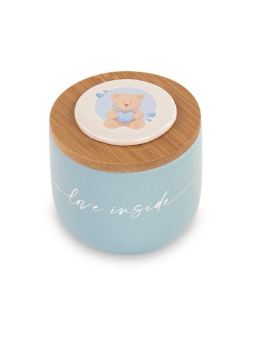 CANDELA BARATTOLO AZZURRO CON ORSETTO