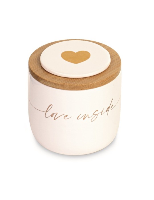 CANDELA BARATTOLO BIANCO CON CUORE GRANDE