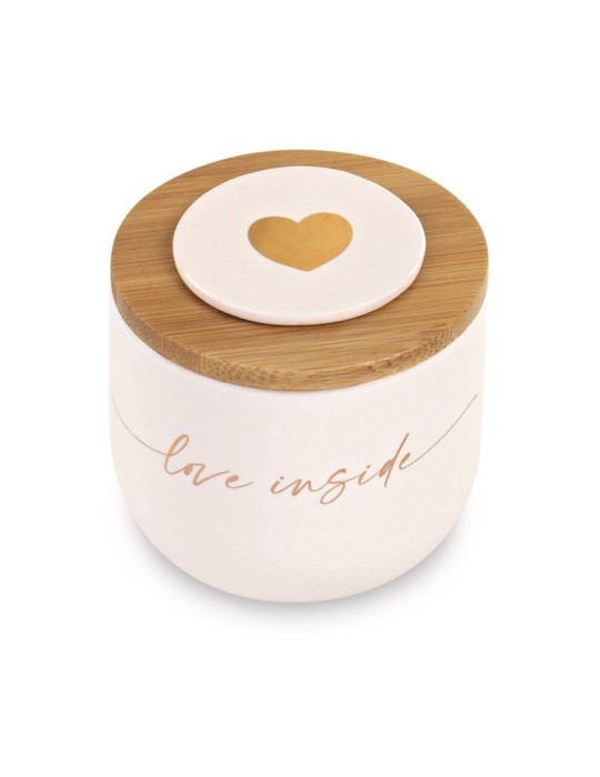 CANDELA BARATTOLO BIANCO CON CUORE