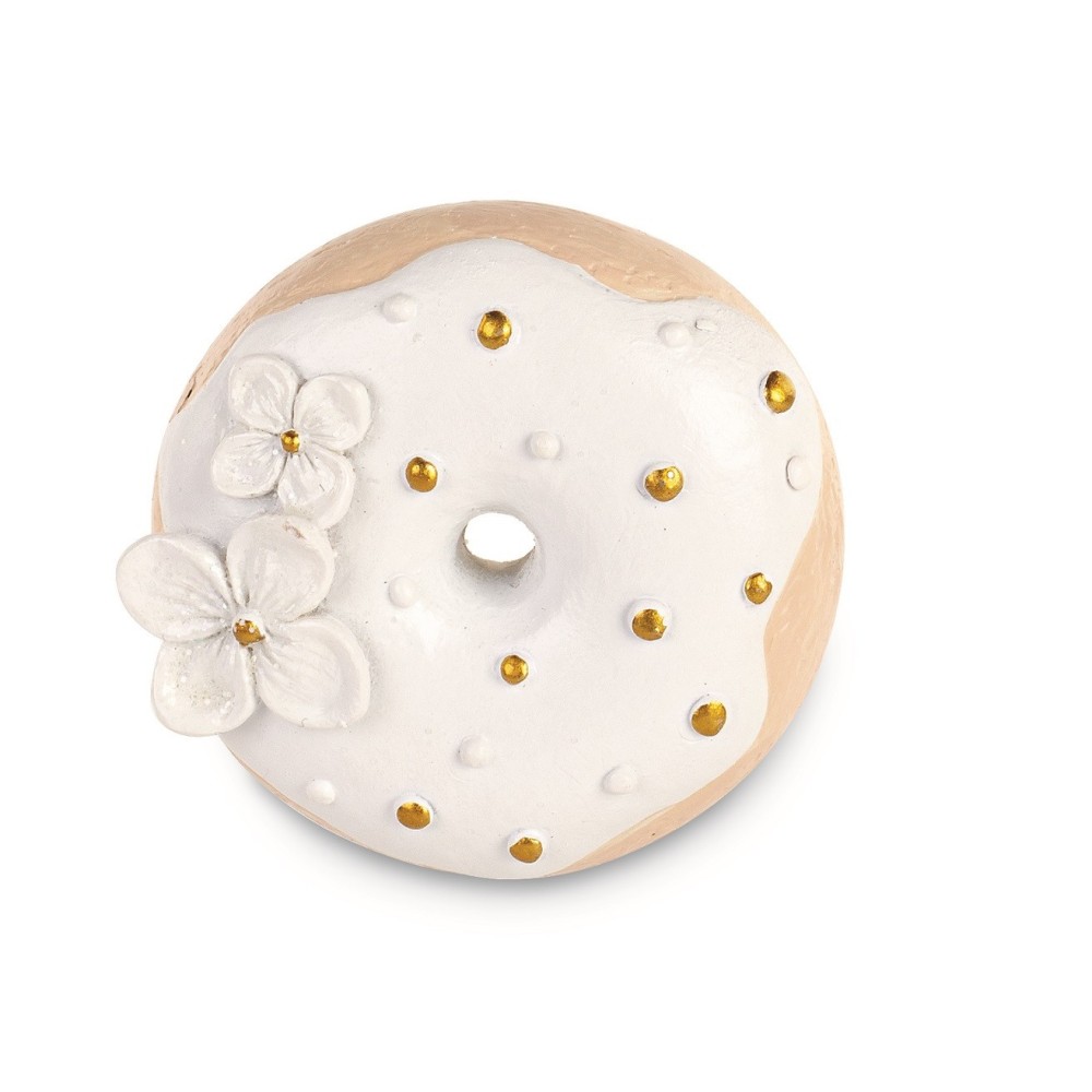 MAGNETE DONUTS BIANCO FIORI GLITTER
