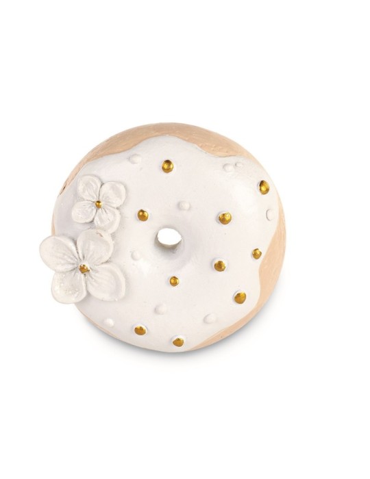 MAGNETE DONUTS BIANCO FIORI GLITTER