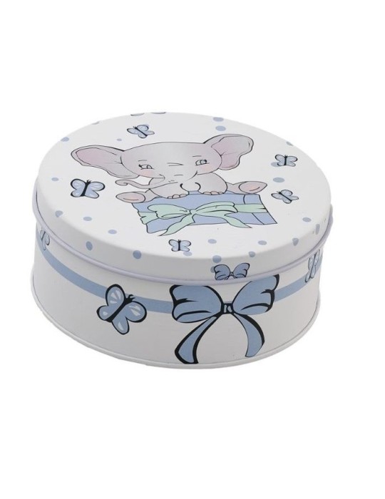 SCATOLA LATTA  ELEFANTINO AZZURRO MEDIA