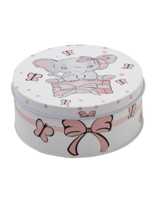 SCATOLA LATTA MEDIA ELEFANTINO ROSA