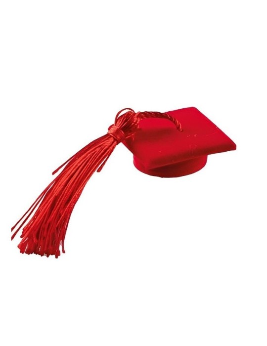 APPLICAZIONE TOCCO LAUREA ROSSO 11CM