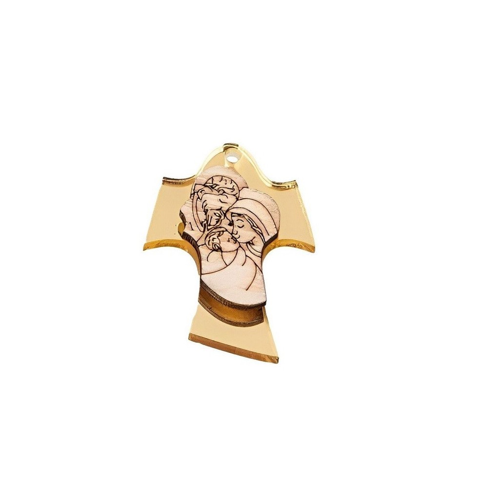 CROCE SACRA FAMIGLIA PLEXI ORO H.4
