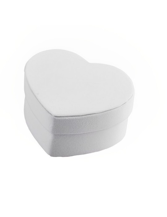 SCATOLA CUORE PICCOLA VELLUTO BIANCO