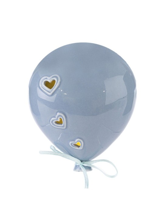APPENDINO PALLONCINO LED PORCELLANA CELESTE