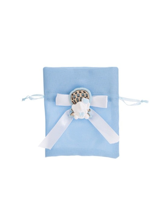 SACCHETTO ELEFANTE CELESTE 10X12 CM