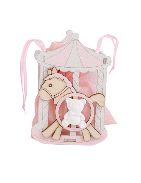 PORTA SACCHETTO LEGNO GIOSTRA ROSA