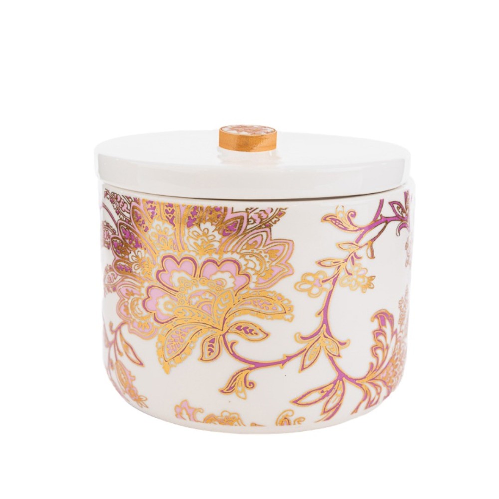 SCATOLA PORCELLANA THAI FLOWER 10X10X11H