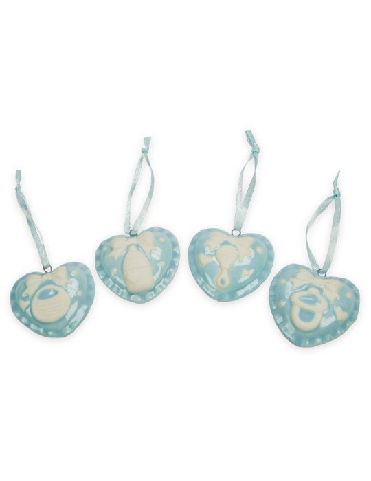 CUORE BABY CON NASTRO CELESTE