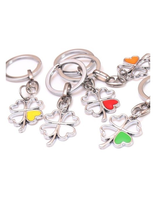 PORTACHIAVI QUADRIFOGLIO CUORE MIX