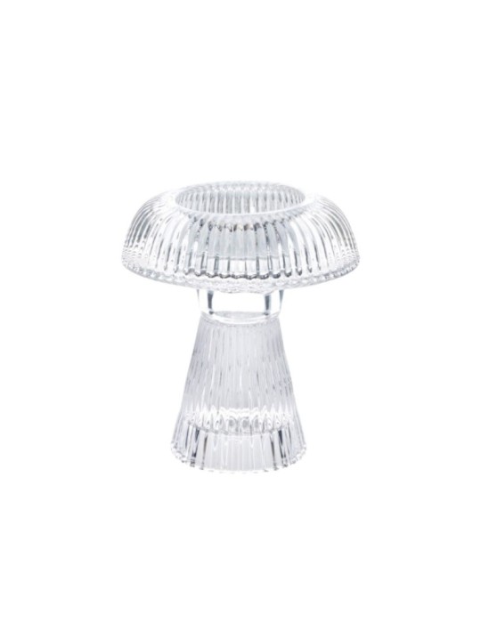 PORTA  CANDELA VETRO MADAME D10XH12