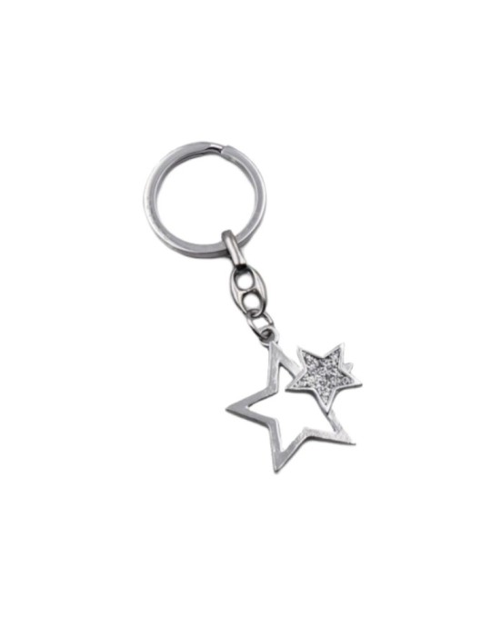 PORTACHIAVI DOPPIA STELLA GLITTER