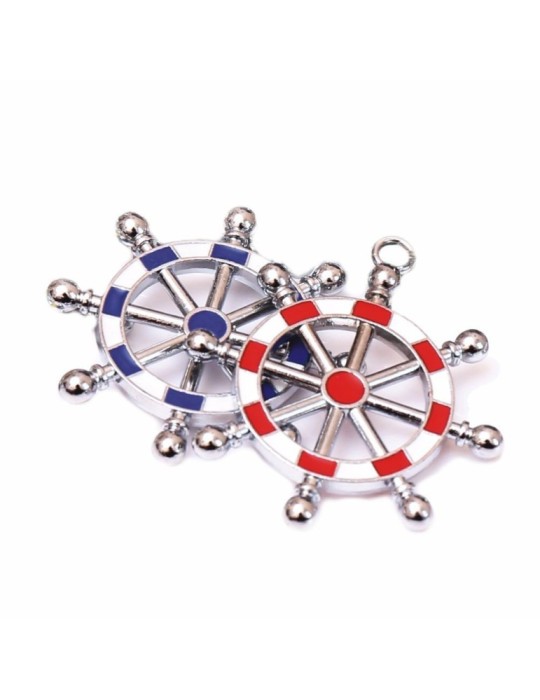 PORTACHIAVI TIMONE COLORATO ROSSO E BLU