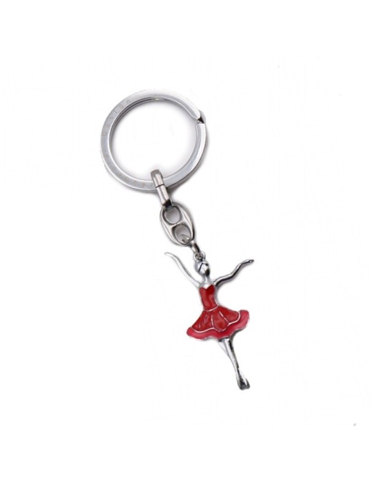 PORTACHIAVI BALLERINA ELEGANTE ROSSA