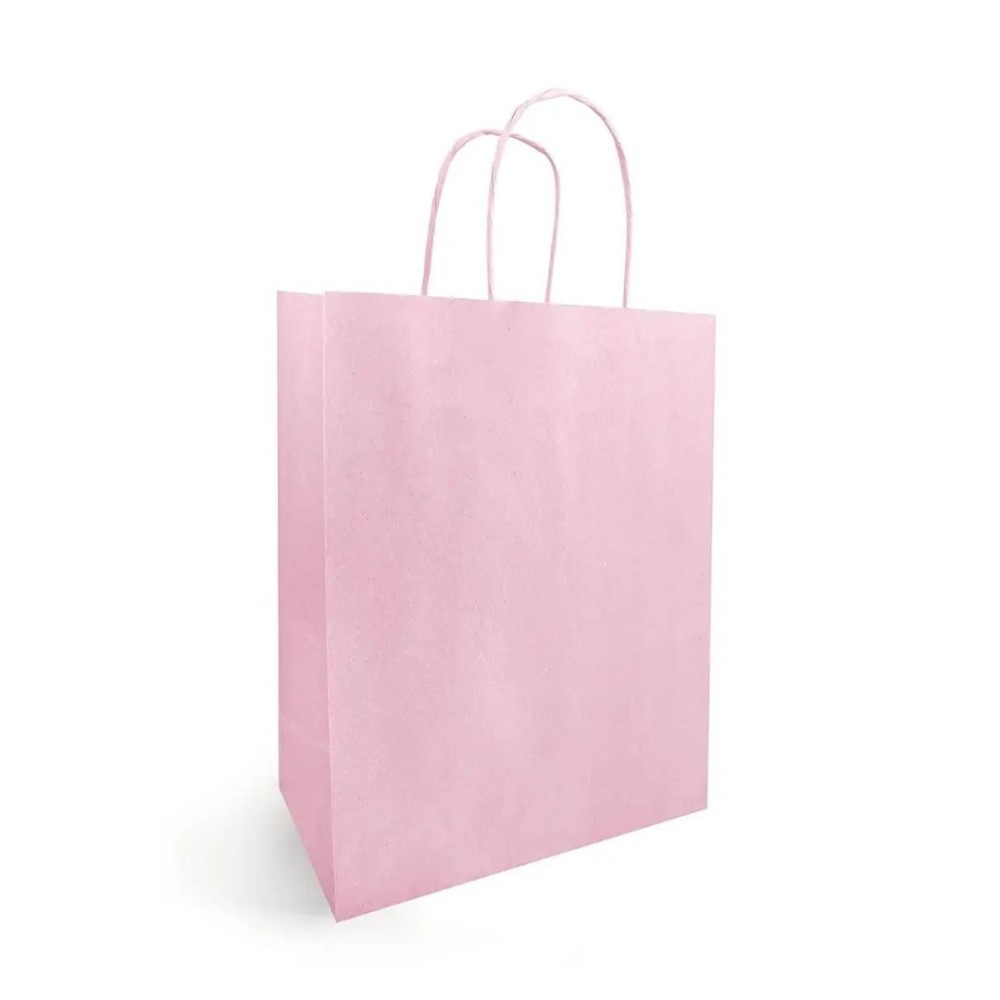 SHOPPER KRAFT ROSA PASTELLO 23X12X30CM