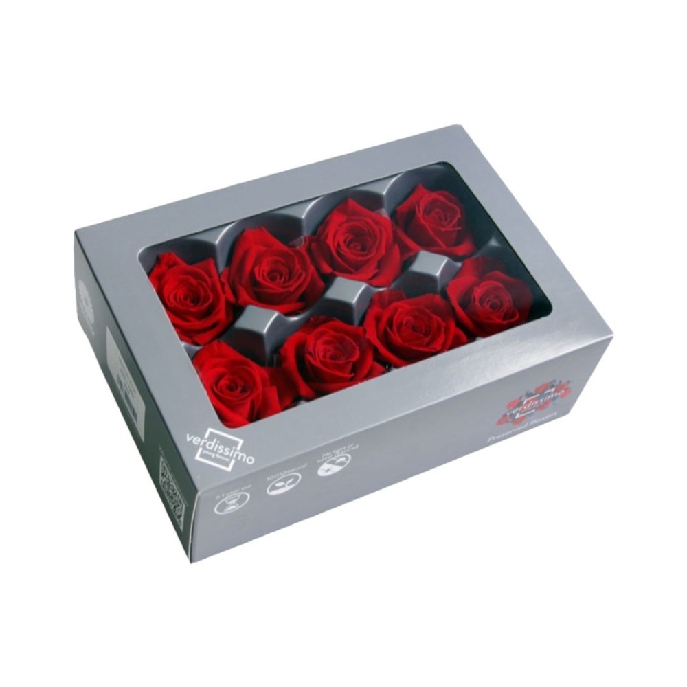 SCATOLA 8 ROSE MEDIE ROSSO