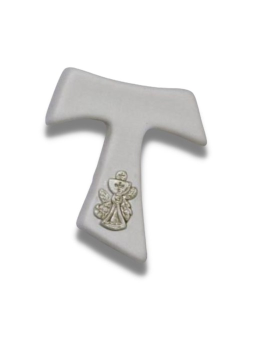 CALAMITA CROCE TAU E CALICE AVORIO 4CM