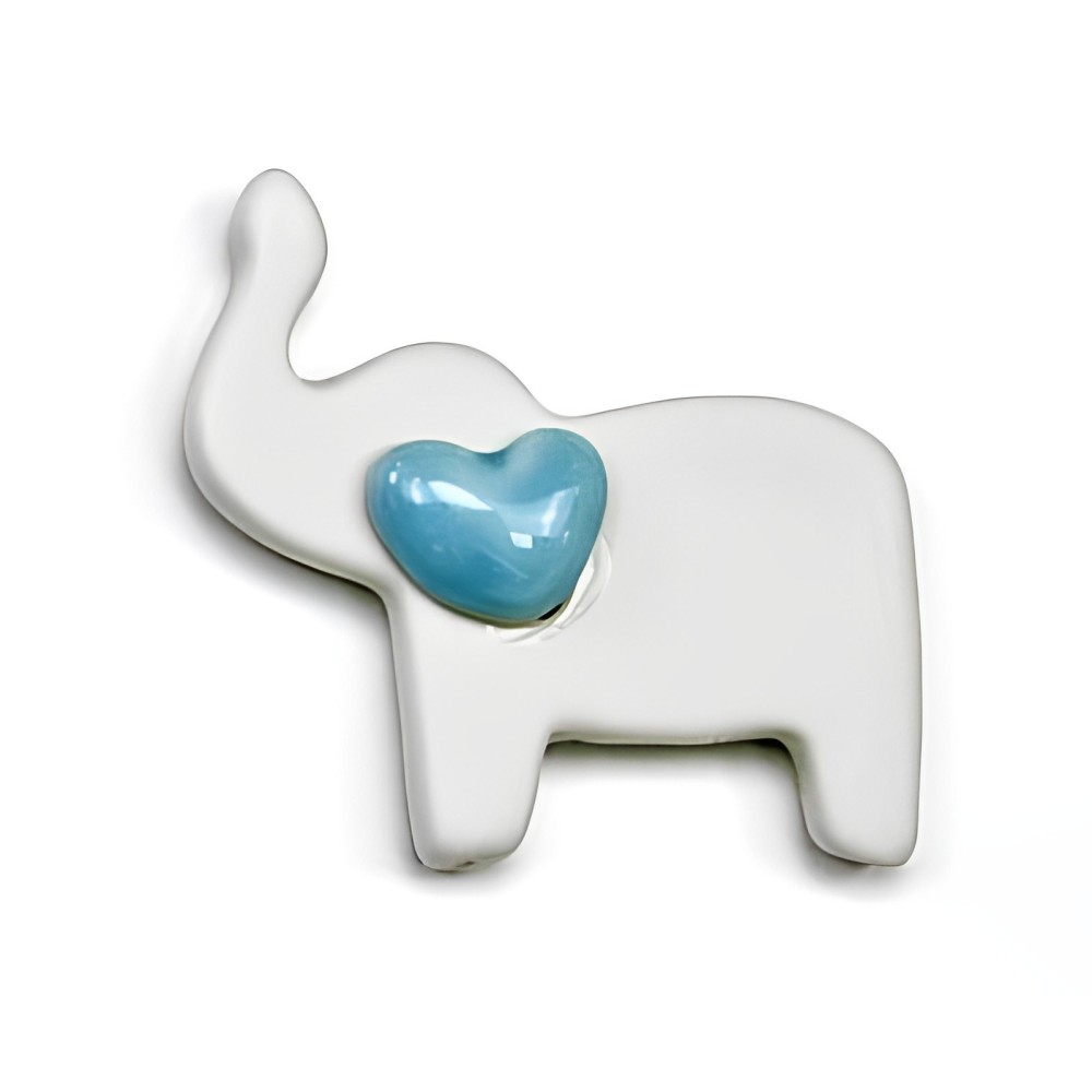 CALAMITA ELEFANTE AZZURRO CON CUORE 5CM