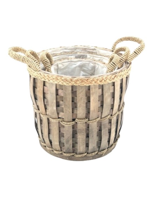 SET 3 CESTE ROTONDE NATURAL