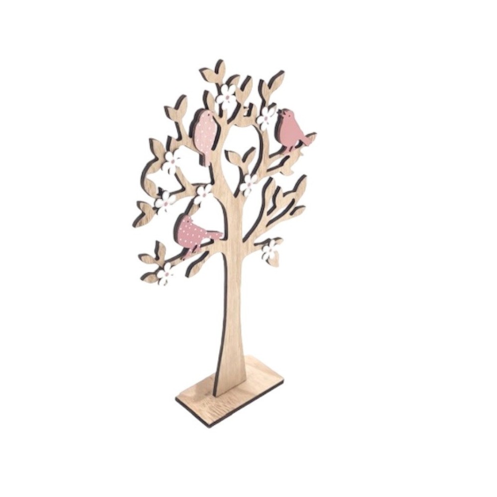 ALBERO VITA LEGNO CON UCCELLINI