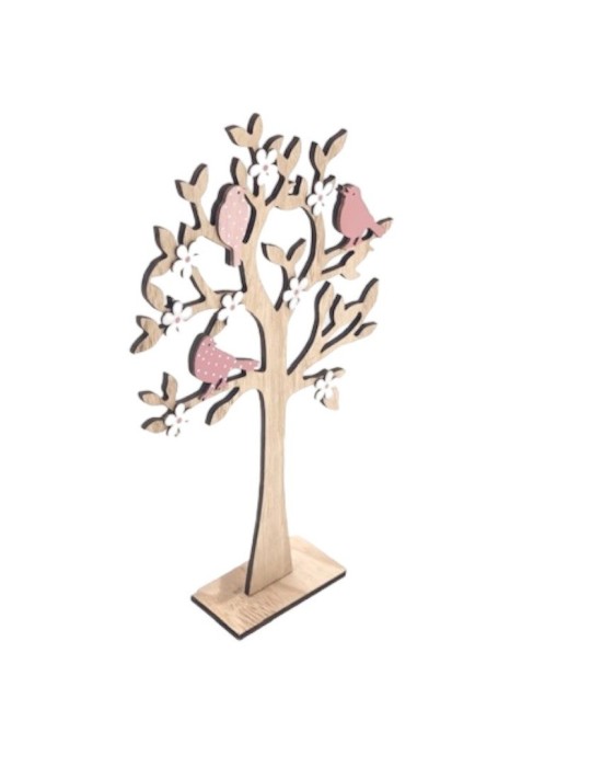 ALBERO VITA LEGNO CON UCCELLINI