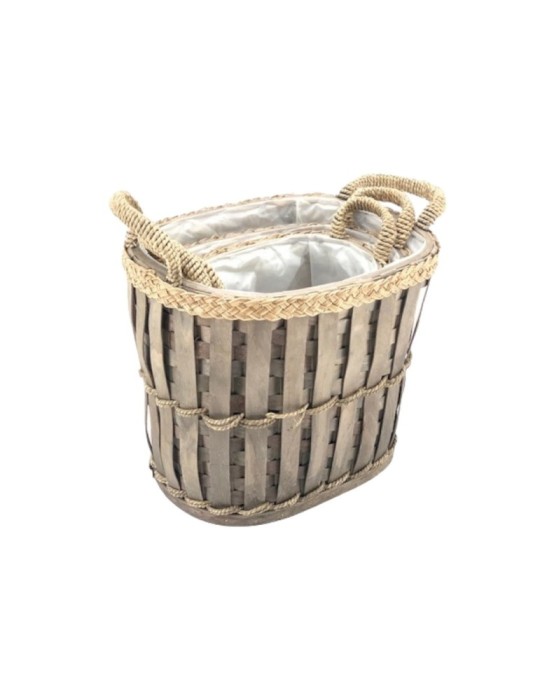 SET 3 CESTE OVALI NATURAL