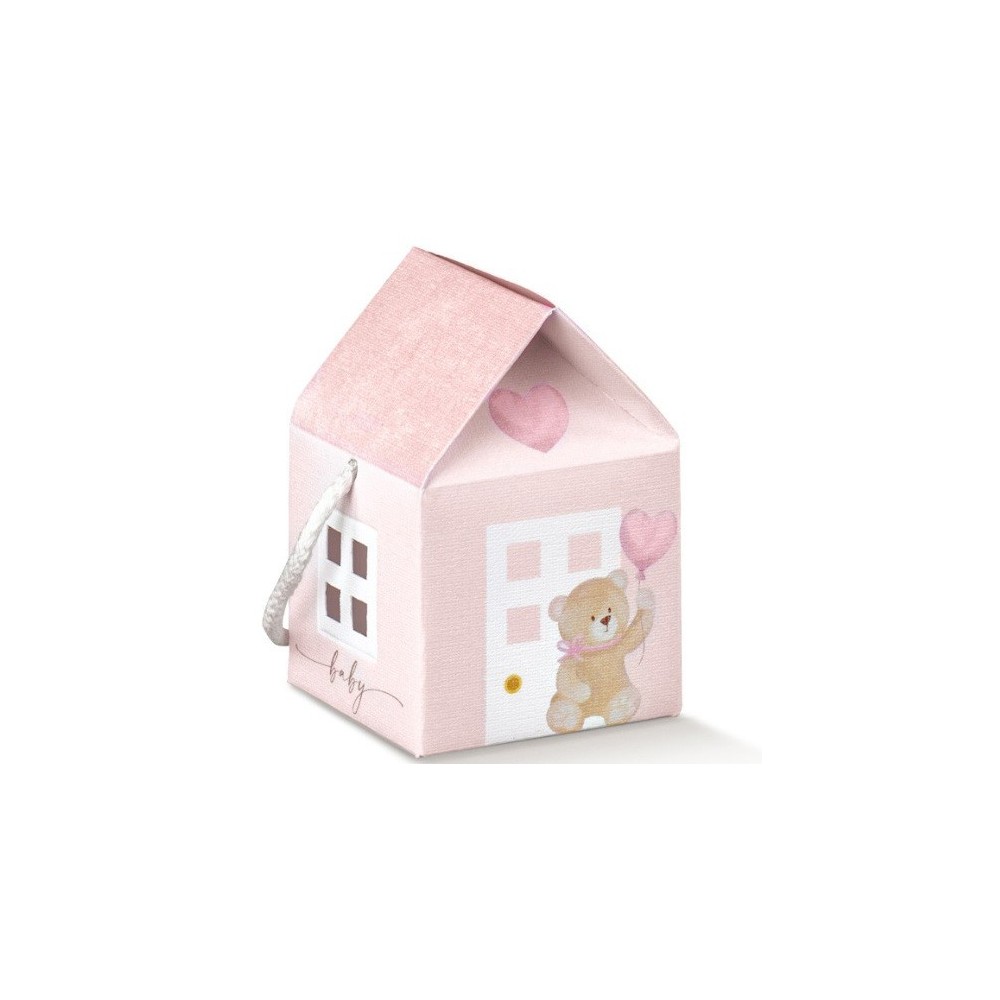 CASETTA C/CO 55X55X50 LITTLE BEAR ROSA