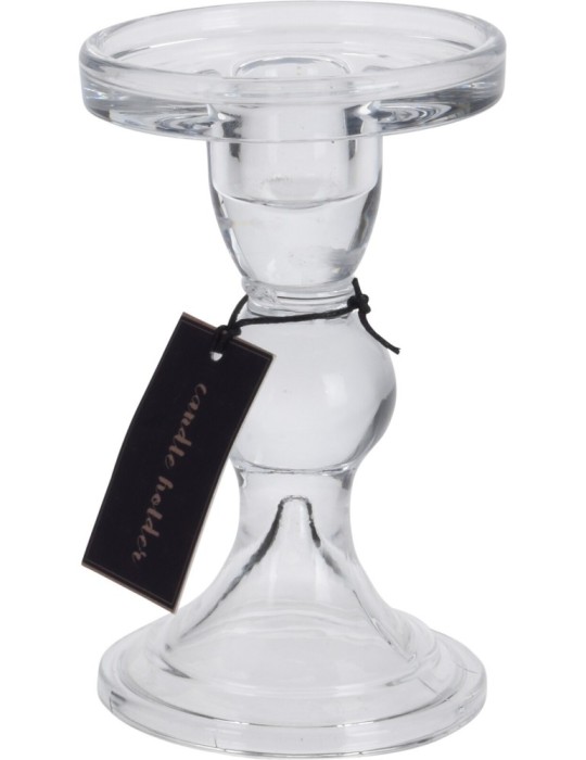 PORTACANDELA VETRO 8X13CM TRASPARENTE