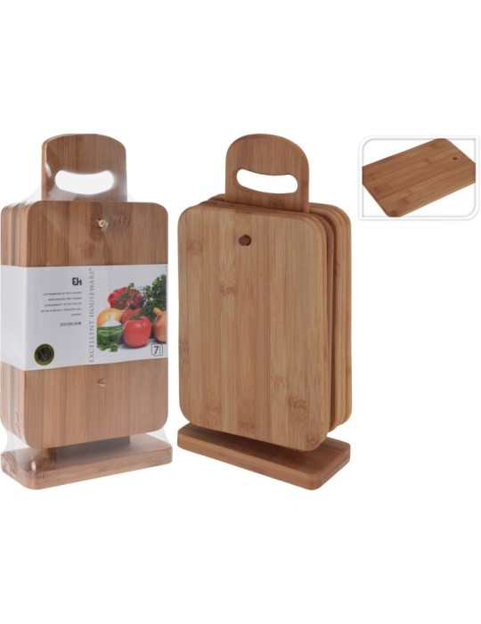 SET 6 TAGLIERI BAMBOO CON SUPPORTO