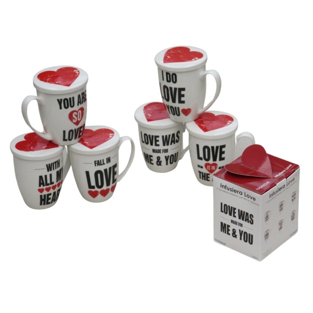 TAZZA LOVE 6 DECORAZIONI ASSORTITE