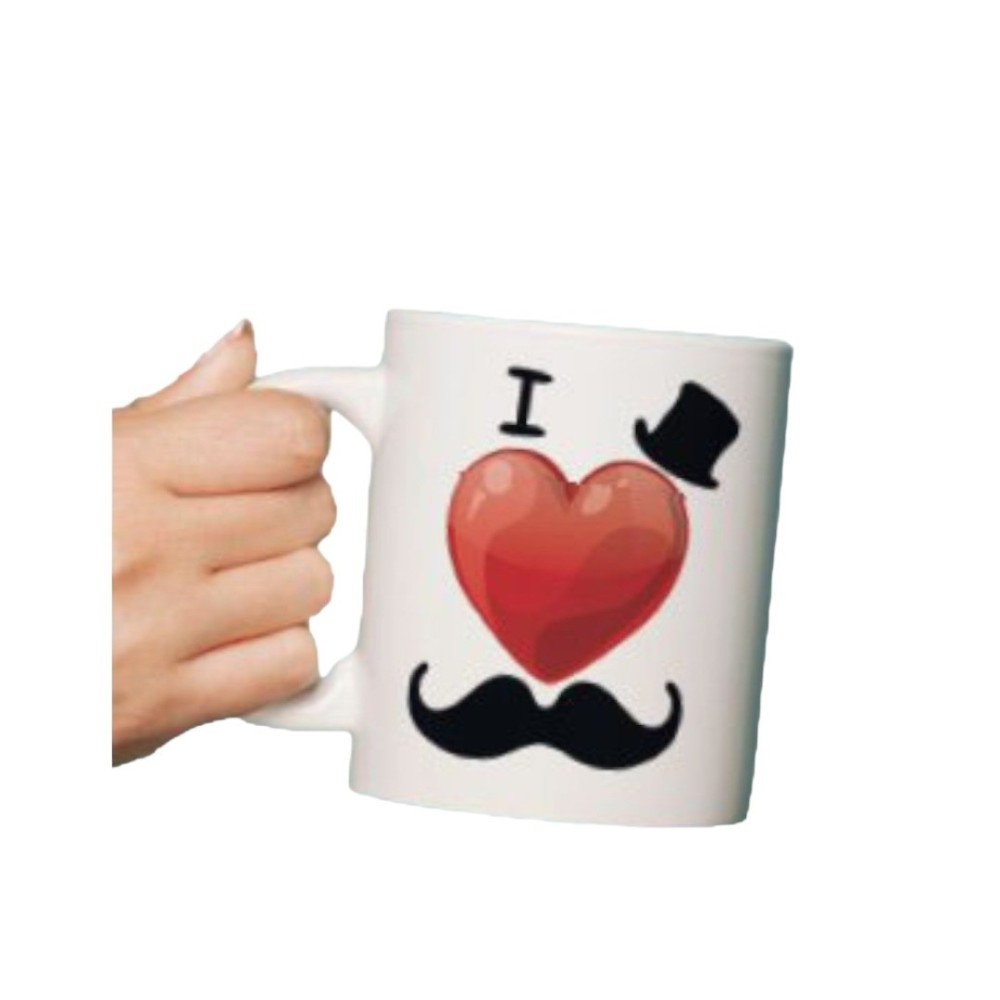 TAZZA MUG CON STICKER CUORE