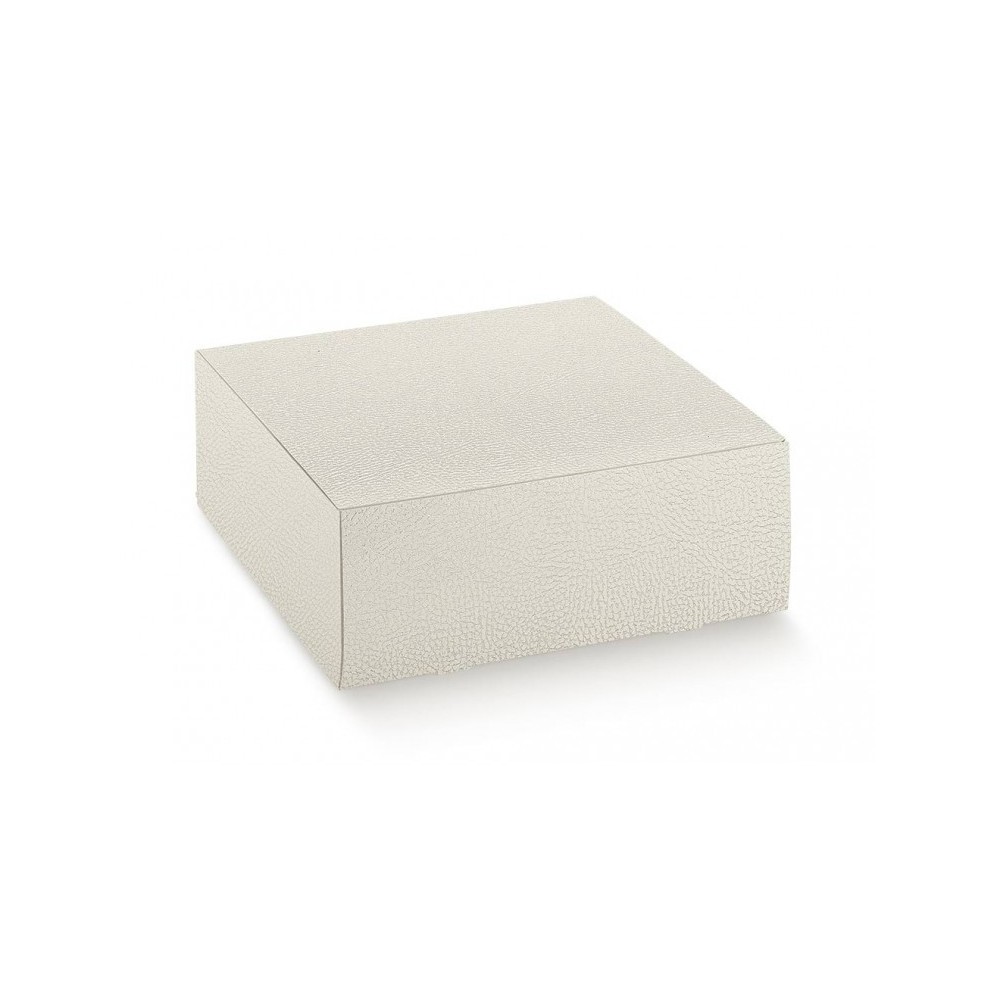 SCATOLA PRATICA 250X250X70 PELLE BIANCO