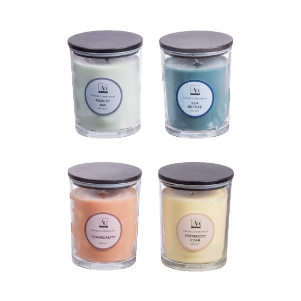 CANDELA PROFUMATA VETRO COPERCHIO LEGNO