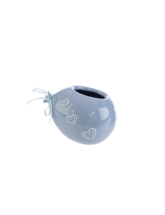 VASO PALLONCINO CELESTE H8.5 PORCELLANA