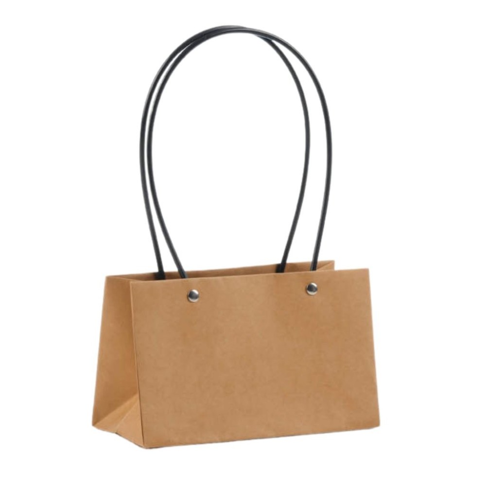 BORSINA CON MANICO PLASTICA NATURALE TRAPEZIO