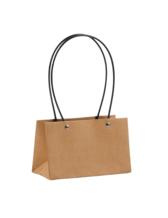 BORSINA CON MANICO PLASTICA NATURALE TRAPEZIO